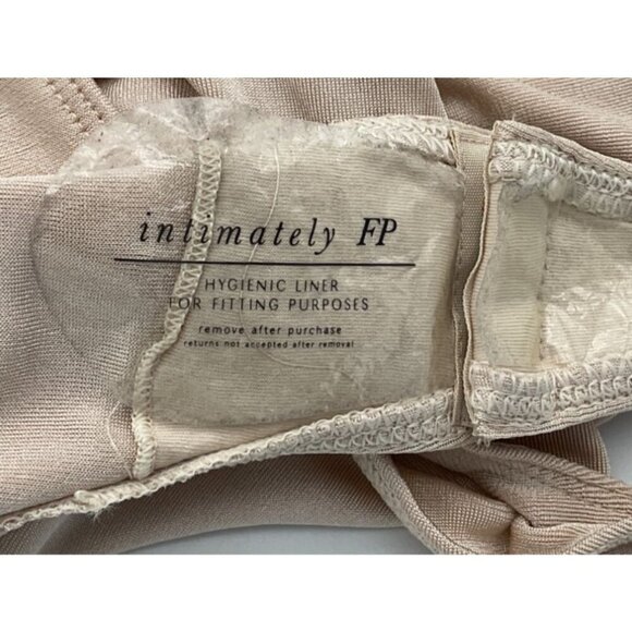 Intimately Free People In Your Arms Beige Long Sleeve Bodysuit Thong NWOT XS - Picture 4 of 9